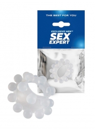 Эластичное эрекционное кольцо с двумя рядами шариков - Sex Expert - в Новокузнецке купить с доставкой