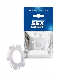 Эластичное эрекционное кольцо с шипиками и шариками - Sex Expert - в Новокузнецке купить с доставкой