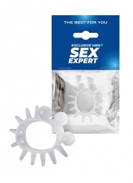 Эластичное эрекционное кольцо с шариками и лучами - Sex Expert - в Новокузнецке купить с доставкой