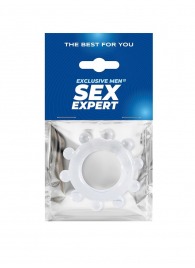 Прозрачное эрекционное кольцо со стимулирующими шариками - Sex Expert - в Новокузнецке купить с доставкой