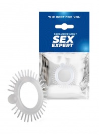 Эластичное эрекционное кольцо с шипиками и шариком - Sex Expert - в Новокузнецке купить с доставкой