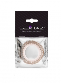 Эрекционное кольцо с бежевыми «ресничками» - Sextaz - в Новокузнецке купить с доставкой