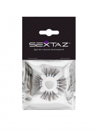 Эластичное эрекционное кольцо с черными «ресничками» - Sextaz - в Новокузнецке купить с доставкой