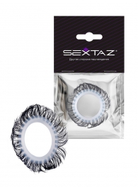 Эластичное эрекционное колечко с черными «ресничками» - Sextaz - в Новокузнецке купить с доставкой