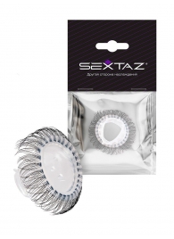 Эластичное эрекционное кольцо с длинными черными «ресничками» - Sextaz - в Новокузнецке купить с доставкой