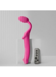 Ярко-розовый безремневой страпон Strap-on-me Vibrating Bendable Strap-On size XL - Strap-on-me - купить с доставкой в Новокузнецке