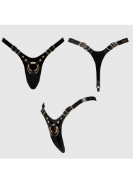 Черный пояс для фиксации насадок Strap-On-Me Leatherette Harness Fabulous - Strap-on-me - купить с доставкой в Новокузнецке