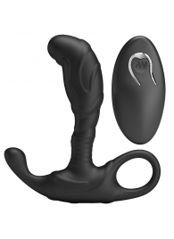 Черный изогнутый массажёр простаты с вибрацией и пультом ДУ - Baile - в Новокузнецке купить с доставкой