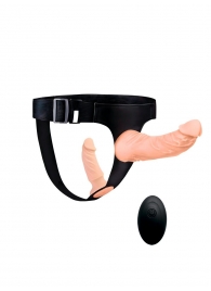 Женский страпон с 2 насадками, вибрацией и пультом ДУ - Erowoman-Eroman - купить с доставкой в Новокузнецке