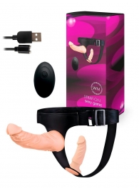 Женский страпон с 2 насадками, вибрацией и пультом ДУ - Erowoman-Eroman - купить с доставкой в Новокузнецке