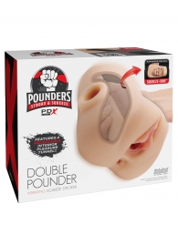 Телесный мастурбатор с вибрацией Double Pounder Vibrating Squeeze Stroker - Pipedream - в Новокузнецке купить с доставкой
