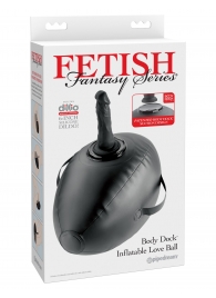 Черный надувной мяч с платформой для фиксации дилдо Body Dock Inflatable Love Ball - Pipedream - купить с доставкой в Новокузнецке