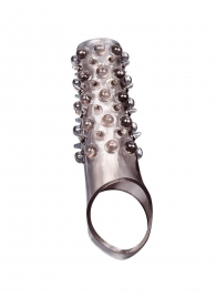 Дымчатая насадка на пенис с шипами и выпуклостями - 12 см. - Sex Expert - в Новокузнецке купить с доставкой