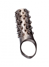 Дымчатая насадка на пенис с шипами и выпуклостями - 12,5 см. - Sex Expert - в Новокузнецке купить с доставкой