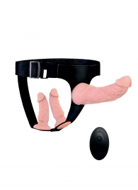 Женский страпон с 3 насадками и вибрацией - Erowoman-Eroman - купить с доставкой в Новокузнецке