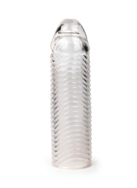 Прозрачная закрытая насадка на пенис с ребрышками - 16 см. - Sex Expert - в Новокузнецке купить с доставкой