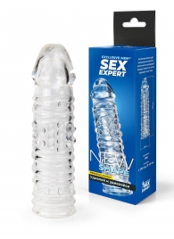 Прозрачная закрытая насадка на пенис - 17 см. - Sex Expert - в Новокузнецке купить с доставкой
