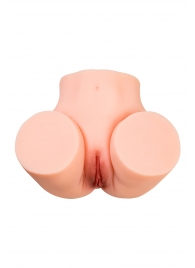 Телесный мастурбатор в форме попки с 2 любовными входами - No Name - в Новокузнецке купить с доставкой