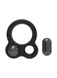 Черное эрекционное кольцо с утяжелителями Cockring Dual Weight - Dream Toys - в Новокузнецке купить с доставкой