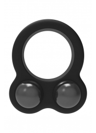 Черное эрекционное кольцо с утяжелителями Cockring Dual Weight - Dream Toys - в Новокузнецке купить с доставкой