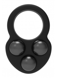 Черное эрекционное кольцо с утяжелителями - Dream Toys - в Новокузнецке купить с доставкой