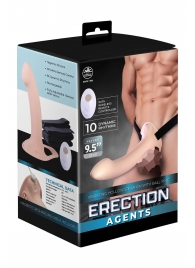 Телесный полый страпон с вибрацией Erection Agents - 24,1 см. - NMC - купить с доставкой в Новокузнецке