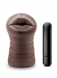 Коричневый мастурбатор-ротик Krystal Vibrating Masturbator - Blush Novelties - в Новокузнецке купить с доставкой