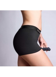 Черные трусики-боксеры для фиксации насадок Strap-on-me Harness Lingerie Allure - size S - Strap-on-me - купить с доставкой в Новокузнецке