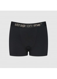 Черные трусики-боксеры для фиксации насадок Strap-on-me Harness Lingerie Allure - size S - Strap-on-me - купить с доставкой в Новокузнецке