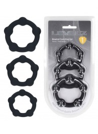 Набор из 3 эрекционных колец Beaded Silicone Cockring Set - Shots Media BV - в Новокузнецке купить с доставкой