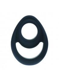 Черное эрекционное кольцо Double Ergo Silicone Cockring - Shots Media BV - в Новокузнецке купить с доставкой