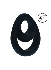 Черное эрекционное кольцо Double Ergo Silicone Cockring - Shots Media BV - в Новокузнецке купить с доставкой