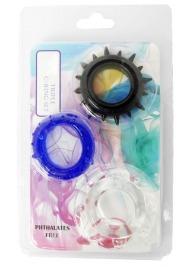 Набор из 3 эрекционных колец разного цвета и рельефа - Boys of Toys - в Новокузнецке купить с доставкой