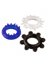 Набор из 3 эрекционных колец разного цвета и рельефа - Boys of Toys - в Новокузнецке купить с доставкой