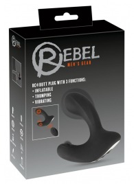 Черная анальная вибропробка с функцией расширения RC Butt Plug with 3 functions - Orion - в Новокузнецке купить с доставкой