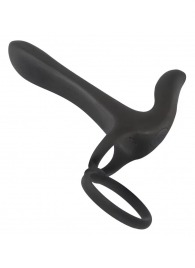 Черная насадка на член с вибрацией Couple’s Vibrator - Orion - в Новокузнецке купить с доставкой