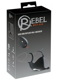 Черная вибронасадка для эрекции и стимуляции мошонки Cock ring with RC ball massager - Orion - в Новокузнецке купить с доставкой