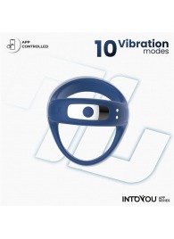 Синее интерактивное эрекционное виброкольцо Rank - Intoyou - в Новокузнецке купить с доставкой