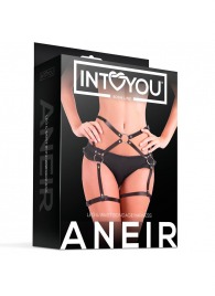 Черные стрепы на бёдра Aneir - Intoyou - купить с доставкой в Новокузнецке