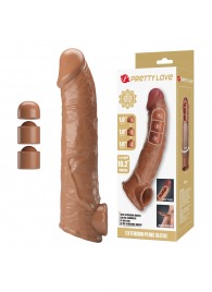 Карамельный фаллоудлинитель с подхватом мошонки Silas - 26 см. - Baile - в Новокузнецке купить с доставкой