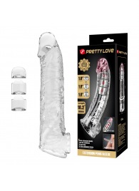 Прозрачный фаллоудлинитель с подхватом мошонки Silas - 26 см. - Baile - в Новокузнецке купить с доставкой