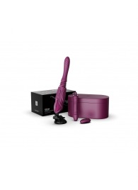 Фиолетовая секс-машина с функцией нагрева, насадками и присоской Sesh - Zalo - купить с доставкой в Новокузнецке