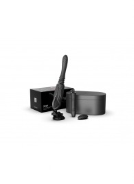 Черная секс-машина с функцией нагрева, насадками и присоской Sesh - Zalo - купить с доставкой в Новокузнецке