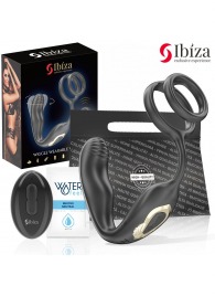 Черная анальная пробка с вращением и эрекционными кольцами - Ibiza - в Новокузнецке купить с доставкой