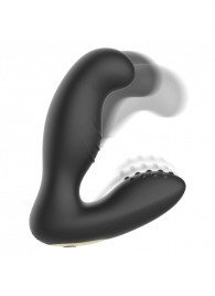 Черный вибромассажер простаты с ротацией и пультом ДУ - Ibiza - в Новокузнецке купить с доставкой