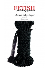 Черная веревка для фиксации Deluxe Silky Rope - 9,75 м. - Pipedream - купить с доставкой в Новокузнецке