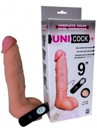 Фаллическая насадка Харнесс UNICOCK 9  с вибрацией - 24 см. - LOVETOY (А-Полимер) - купить с доставкой в Новокузнецке