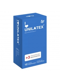 Классические презервативы Unilatex Natural Plain - 12 шт. + 3 шт. в подарок - Unilatex - купить с доставкой в Новокузнецке