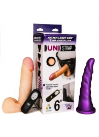 Вибрострапон с двумя насадками UniStrap - 18 и 18 см. - LOVETOY (А-Полимер) - купить с доставкой в Новокузнецке