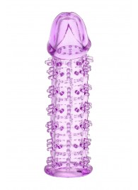 Гелевая фиолетовая насадка на фаллос с шипами - 12 см. - Toyfa Basic - в Новокузнецке купить с доставкой